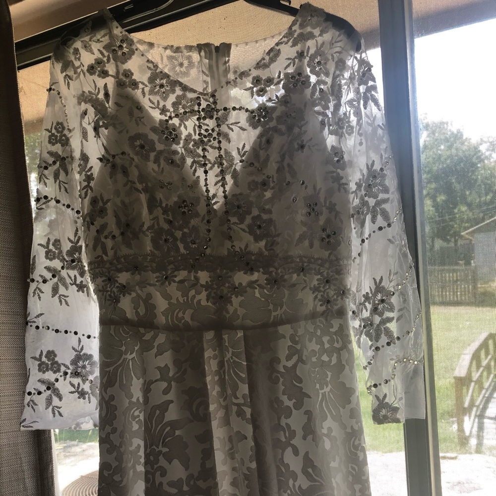 Calvin Klein White Prom dress with jacket/belt